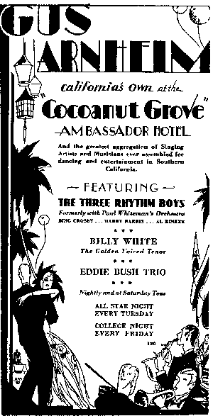 Gus Arnheim at Cocoanut Grove